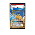 Alolan Raichu GX card shown in a KAMI KAMI single graded card case with UV-printed original art