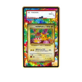 Birthday Pikachu card shown in a KAMI KAMI single graded card case with UV-printed original art