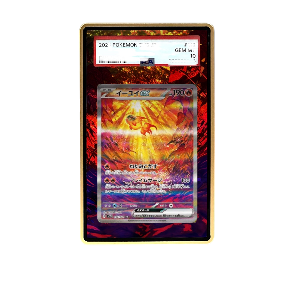Chi-Yu SAR card shown in a KAMI KAMI single graded card case with UV-printed original art