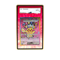 Dream Pikachu card shown in a KAMI KAMI single graded card case with UV-printed original art