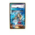 Lillie's Determination SR card shown in a KAMI KAMI single graded card case with UV-printed original art
