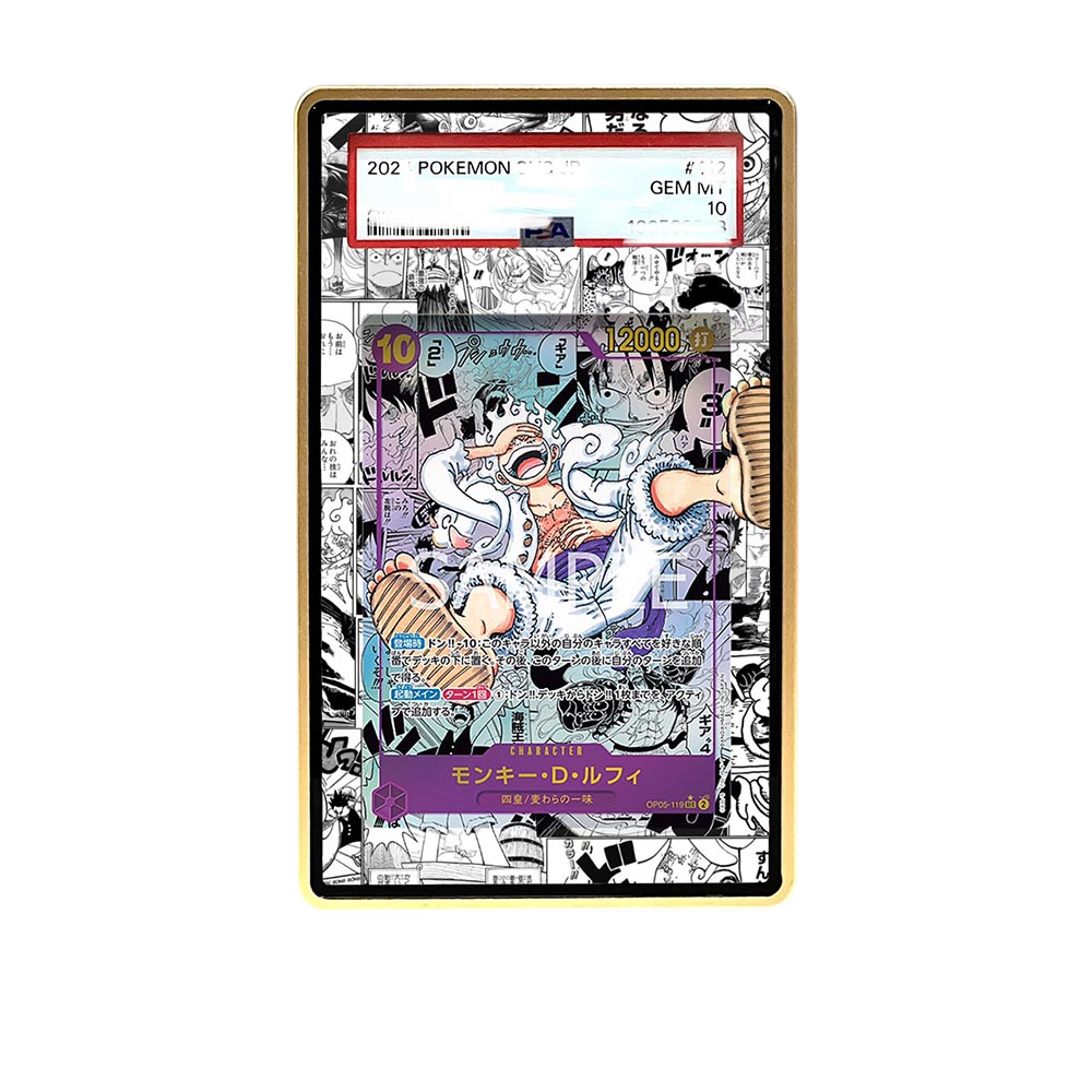 Manga Nika card shown in a KAMI KAMI single graded card case with UV-printed original art