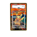 Munch Pikachu card shown in a KAMI KAMI single graded card case with UV-printed original art