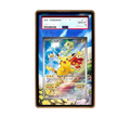 Pikachu Scarlet & Violet card shown in a KAMI KAMI single graded card case with UV-printed original art