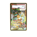 Sleeping Eevee card shown in a KAMI KAMI single graded card case with UV-printed original art