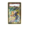 Sleeping Pikachu card shown in a KAMI KAMI single graded card case with UV-printed original art