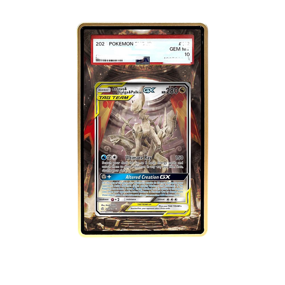 Stone GX card shown in a KAMI KAMI single graded card case with UV-printed original art